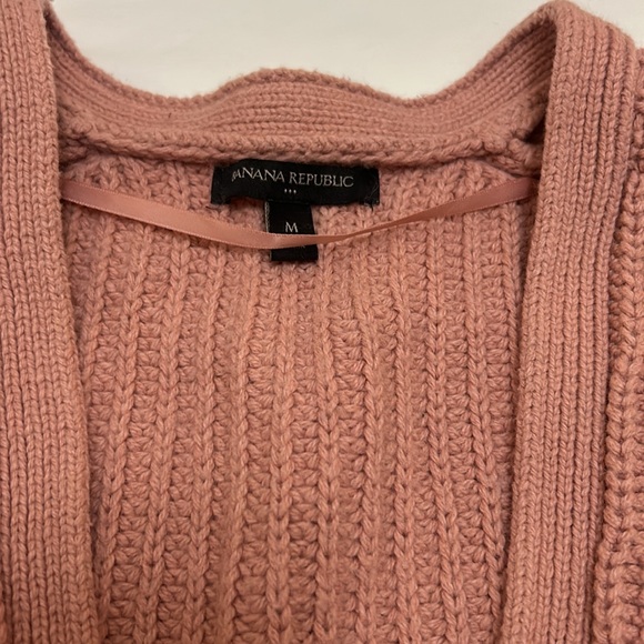 Banana Republic Women’s Cardigan Blush Rose Cotton/Wool Blend size M - Picture 2 of 3